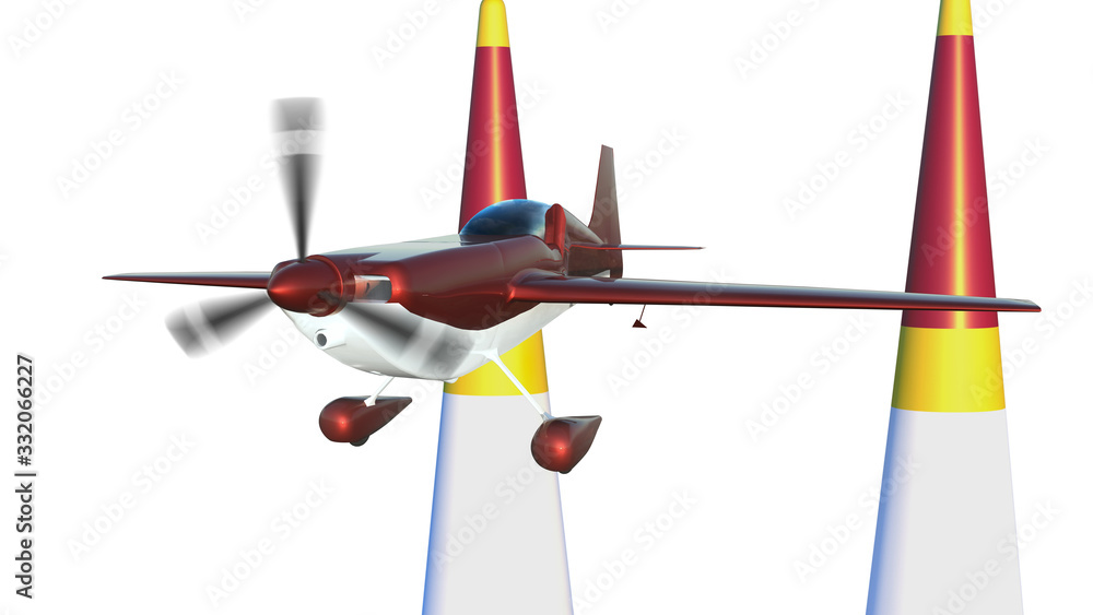 Air racing isolated on white.