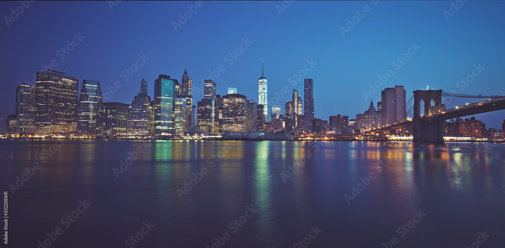 Famous panoramic view of New York by nigh