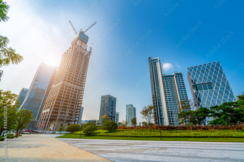 深圳建筑景观办公楼与城市天际线