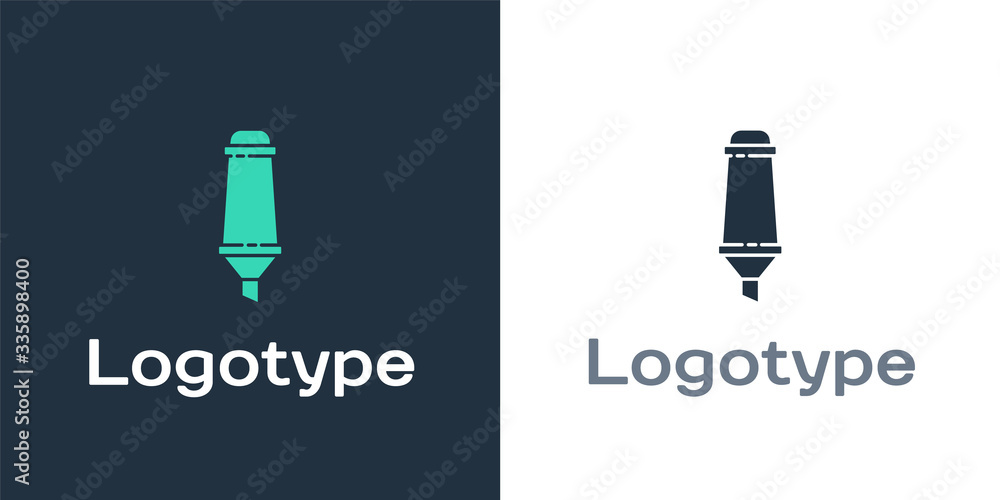 Logotype Marker pen icon isolated on white background. Logo design template element. Vector Illustra