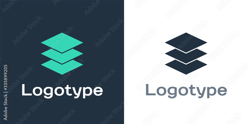 Logotype Layers icon isolated on white background. Logo design template element. Vector Illustration
