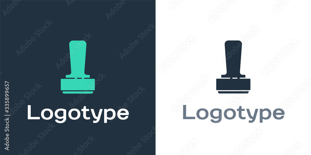 Logotype Stamp icon isolated on white background. Logo design template element. Vector Illustration