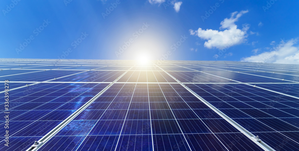 Solar panels. Power station. Blue solar panels. Alternative source of electricity. Solar farm. The s