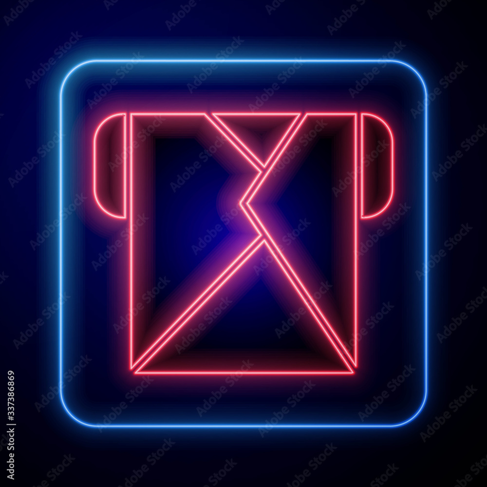 Glowing neon Envelope icon isolated on blue background. Email message letter symbol. Vector Illustra