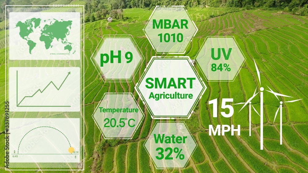 Smart digital agriculture technology by futuristic sensor data collection management by artificial i