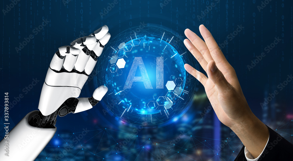 3D渲染未来机器人技术开发、人工智能AI和机器学习