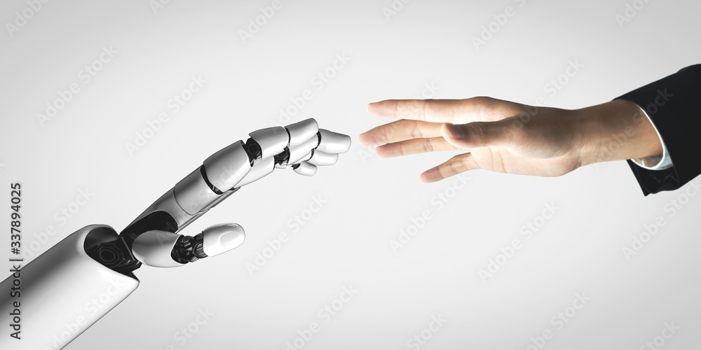 3D渲染人工智能AI研究机器人和半机械人的未来发展