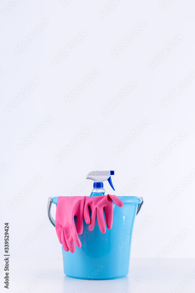 Cleaning product tool equipments, concept of housekeeping, professional clean service, housework kit