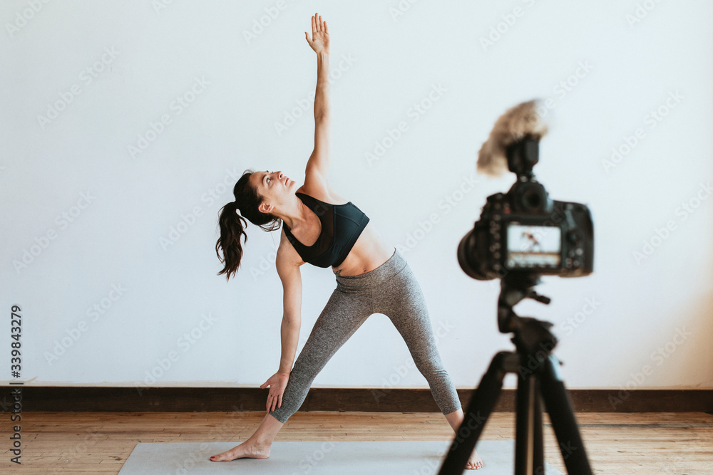 Recording a yoga session