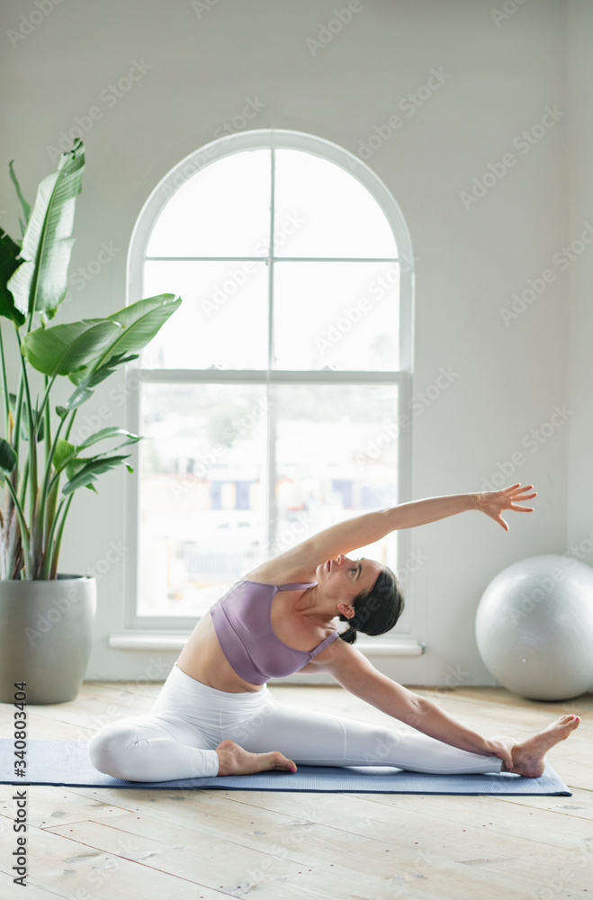 Yogi at a minimal yoga studio