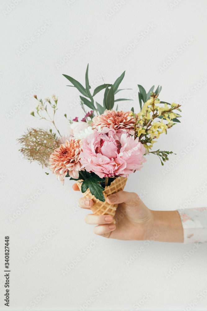 Woman holding flowers