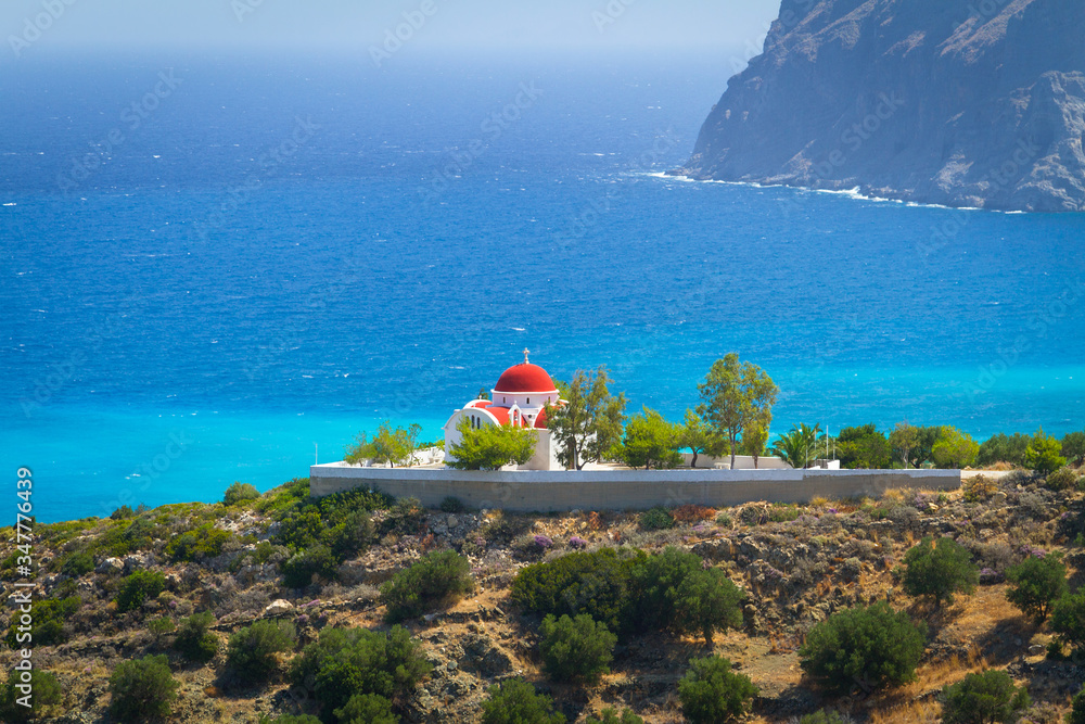 希腊克里特岛美丽的海岸线，蓝色泻湖