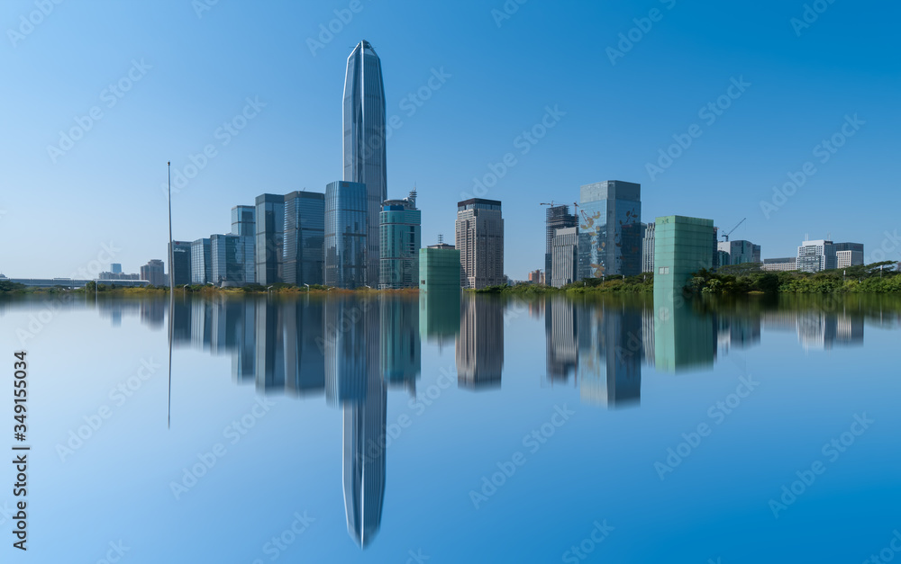 中国深圳城市建筑的天际线……