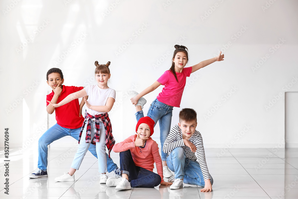 Cute little children in dance studio