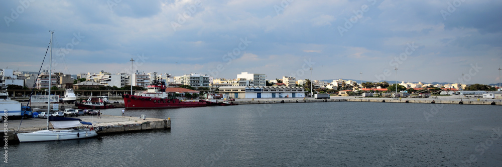 希腊亚历山德鲁波利斯港全景，爱琴海