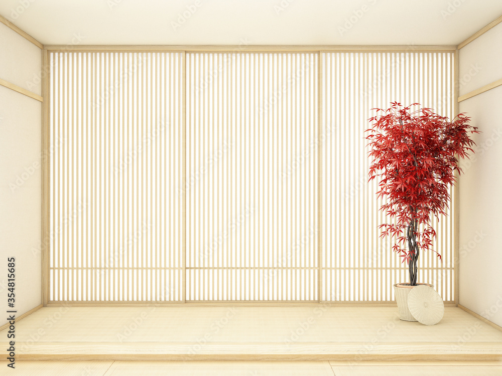 室内设计，现代客厅，带桌子，木地板，专为日式设计