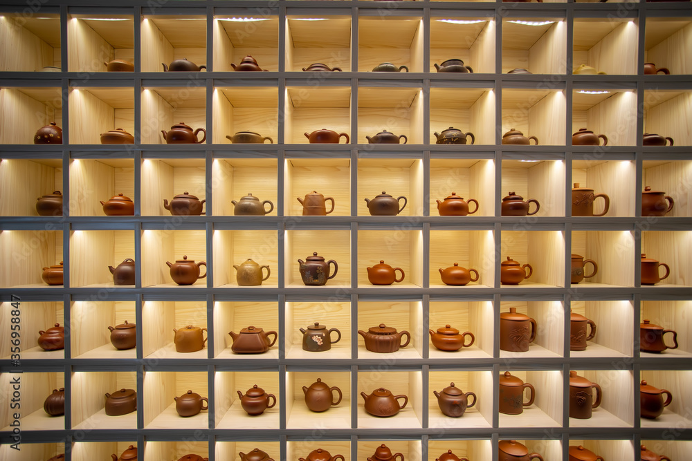 Exhibition of ceramic teapot handicraft