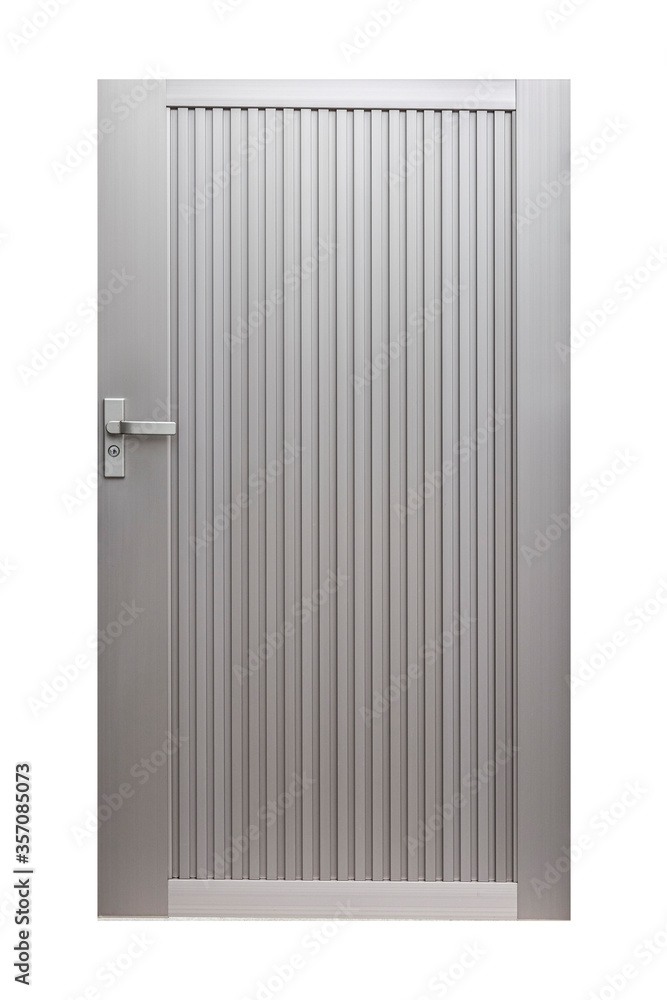 White metal  door background and texture isolated on a white background.