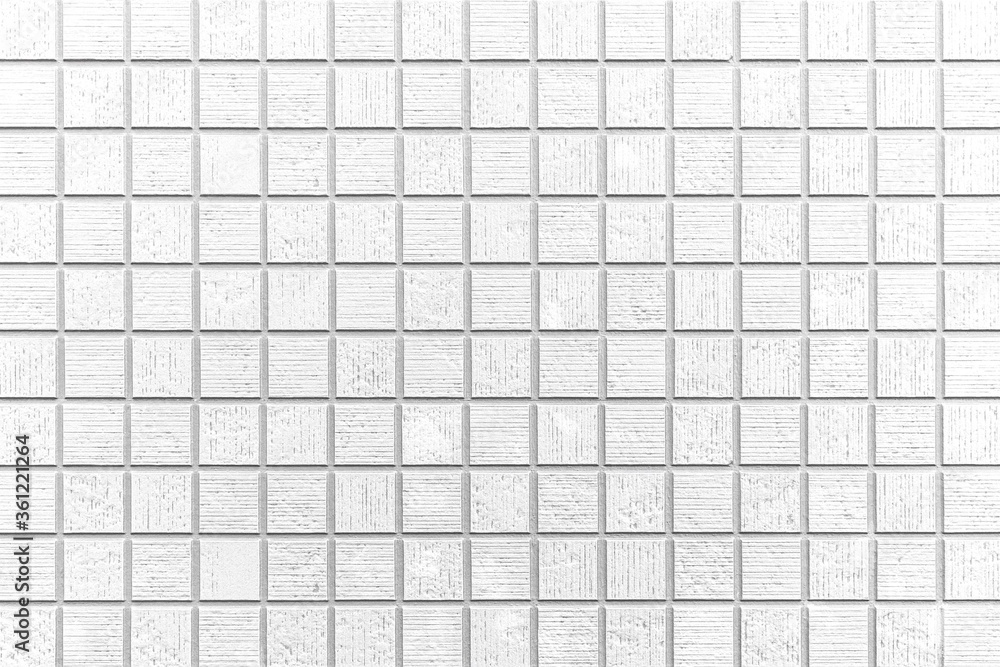 White or gray ceramic wall and floor tiles abstract background. Design geometric mosaic texture for 