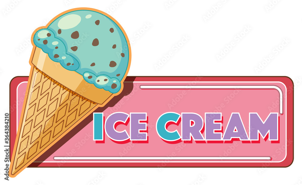 冰淇淋标志卡通风格隔离