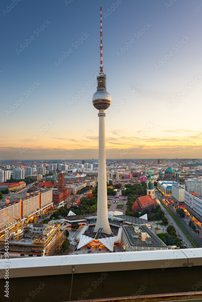 柏林电视台的德国柏林城市景观