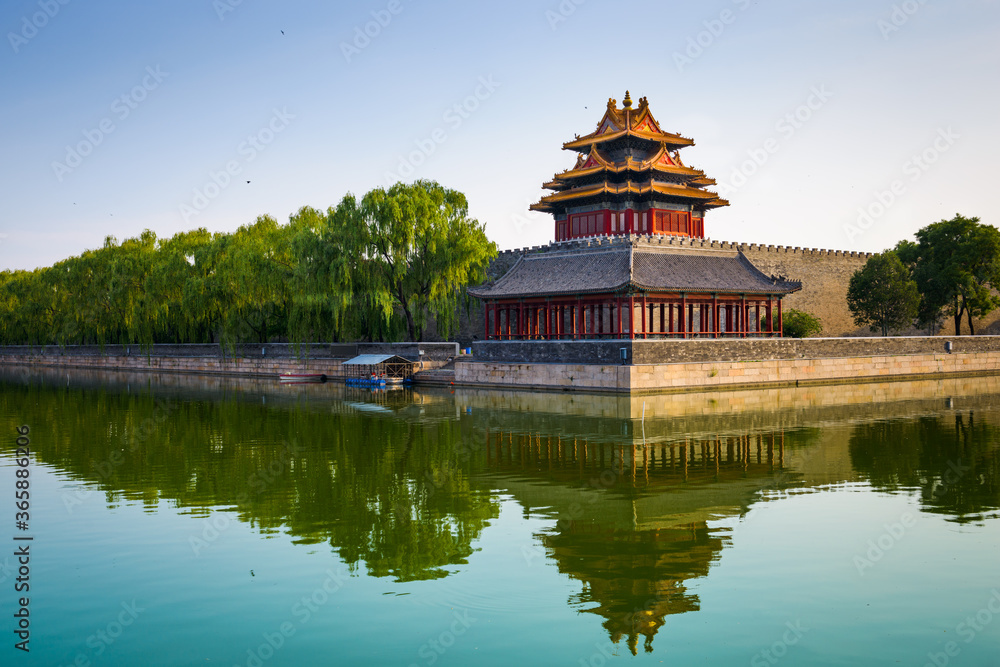 紫禁城护城河中的中国北京