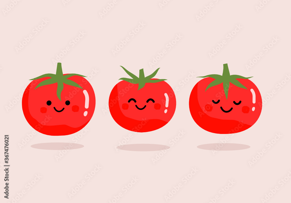番茄卡通配可爱的表情包。