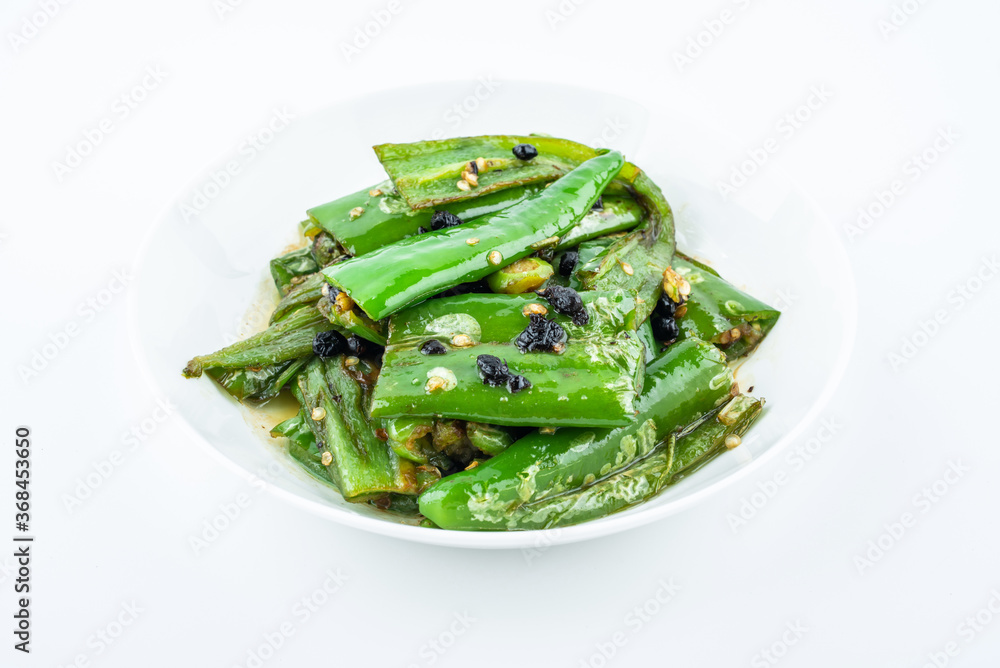 中国常见蔬菜豆豉虎皮青椒