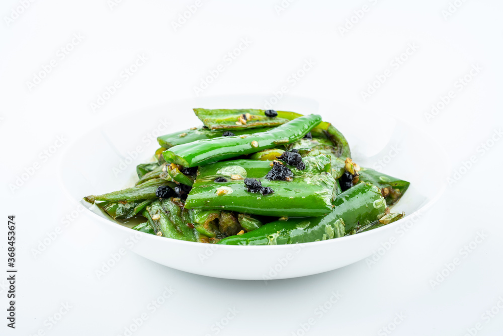 Chinese common vegetable tempeh tiger skin green pepper