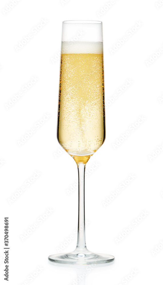 Glass of champagne isolated on white