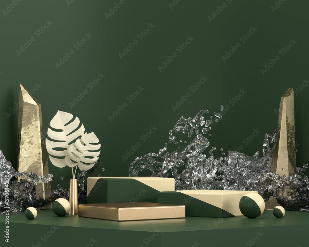 Abstract minimal stage for product display present background, 3d rendering.