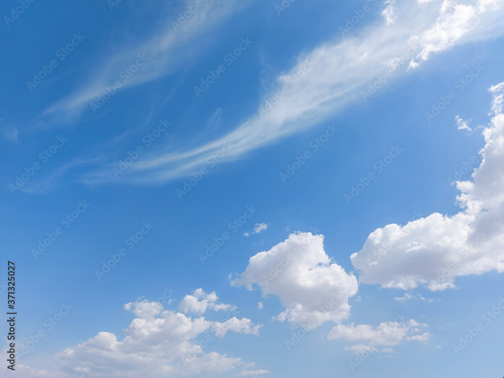 美丽的蓝天白云全景景色多云-自然背景
