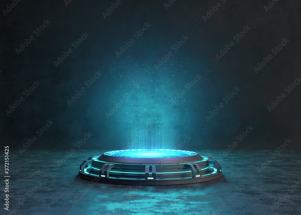 Abstract background, Futuristic pedestal for product presentation