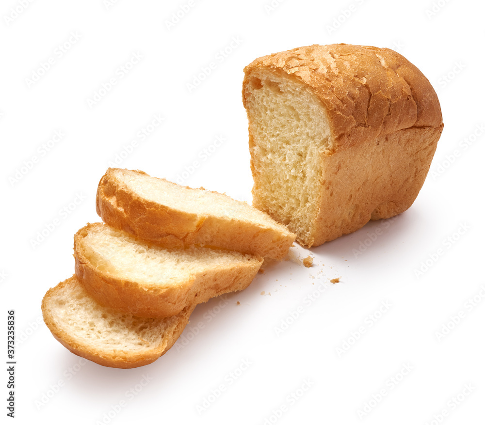 白底隔离切片面包