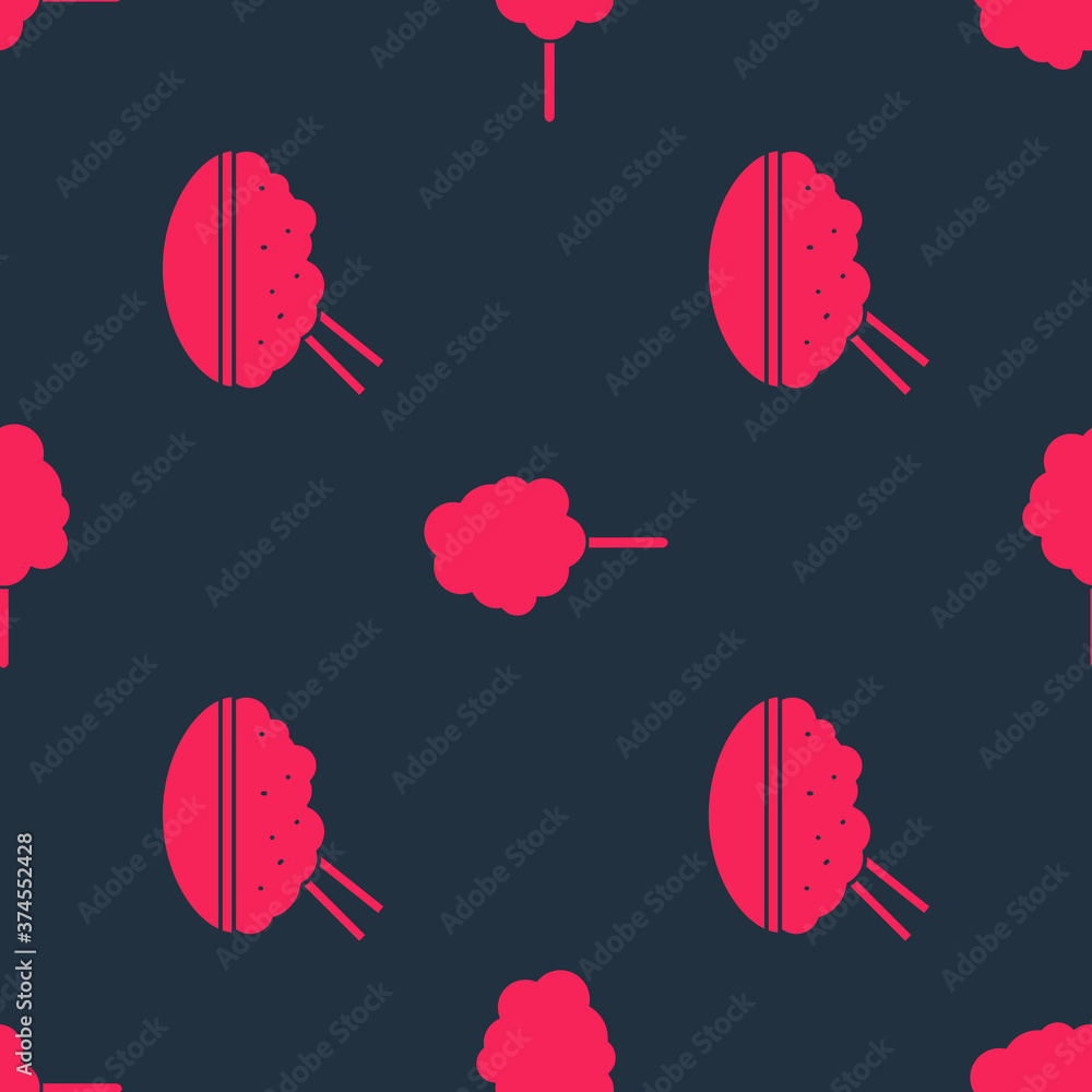 Set Rice in a bowl with chopstick and Cotton candy on seamless pattern. Vector.