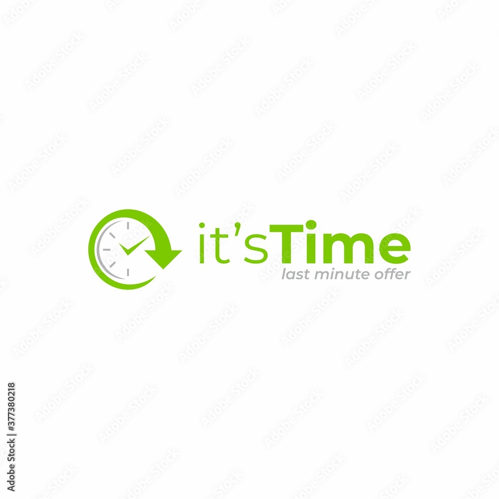 Its time logo template. Clock logo design. Time and watch vector icon. Timer symbol. UI. Web. Logo.