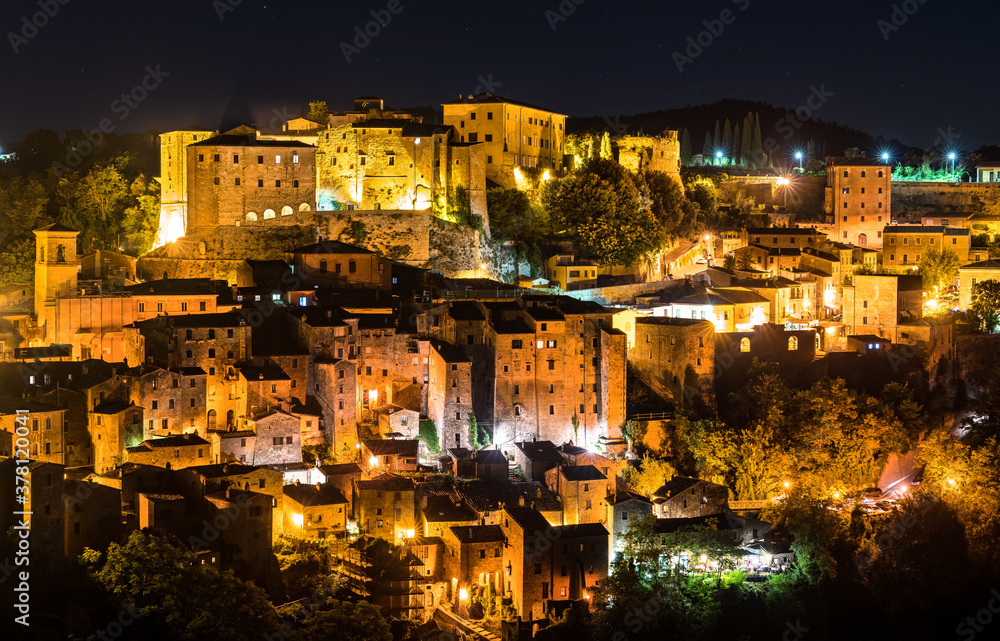 Sorano, a town in the province of Grosseto, southern Tuscany, Italy