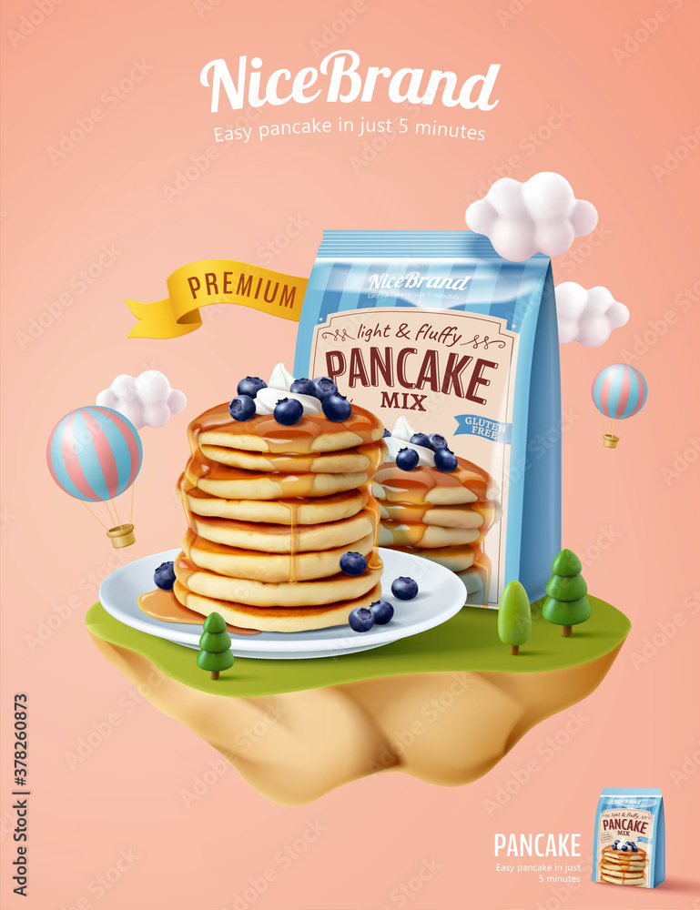 Fluffy pancake ad template