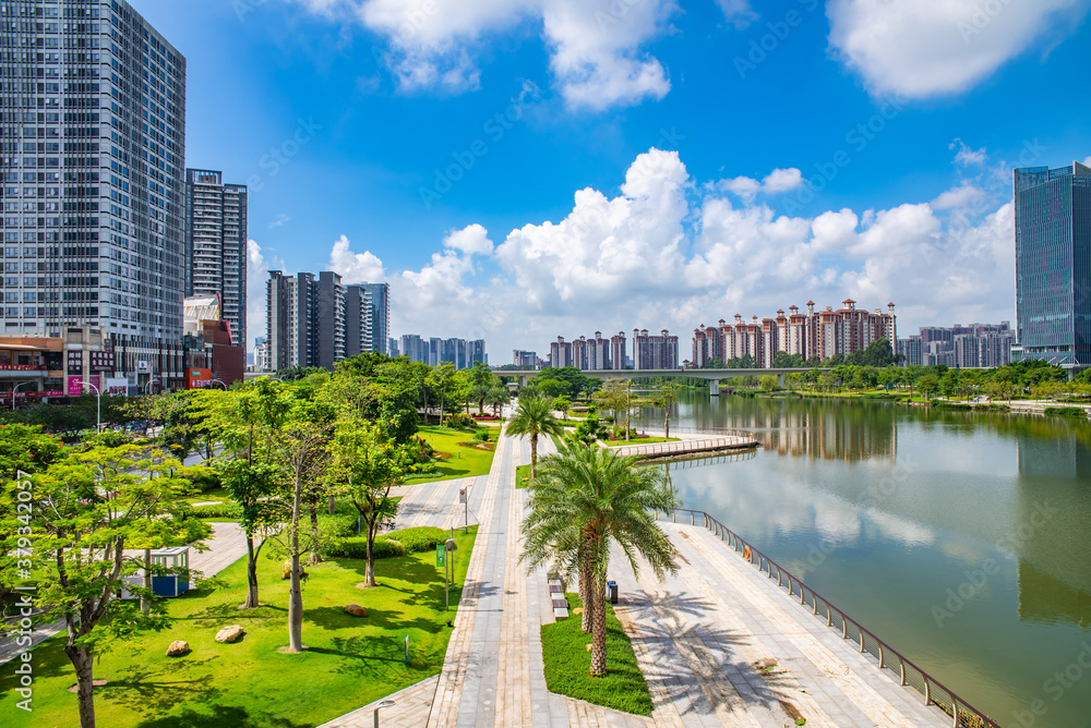 中国广东省广州南沙自由贸易区城市景观
