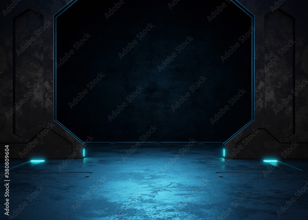 Empty dark room, Modern Futuristic Sci Fi Background