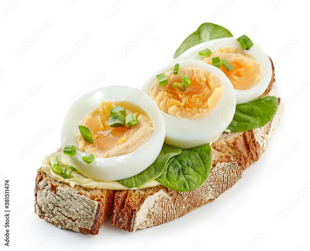 breakfast sandwich with boiled egg