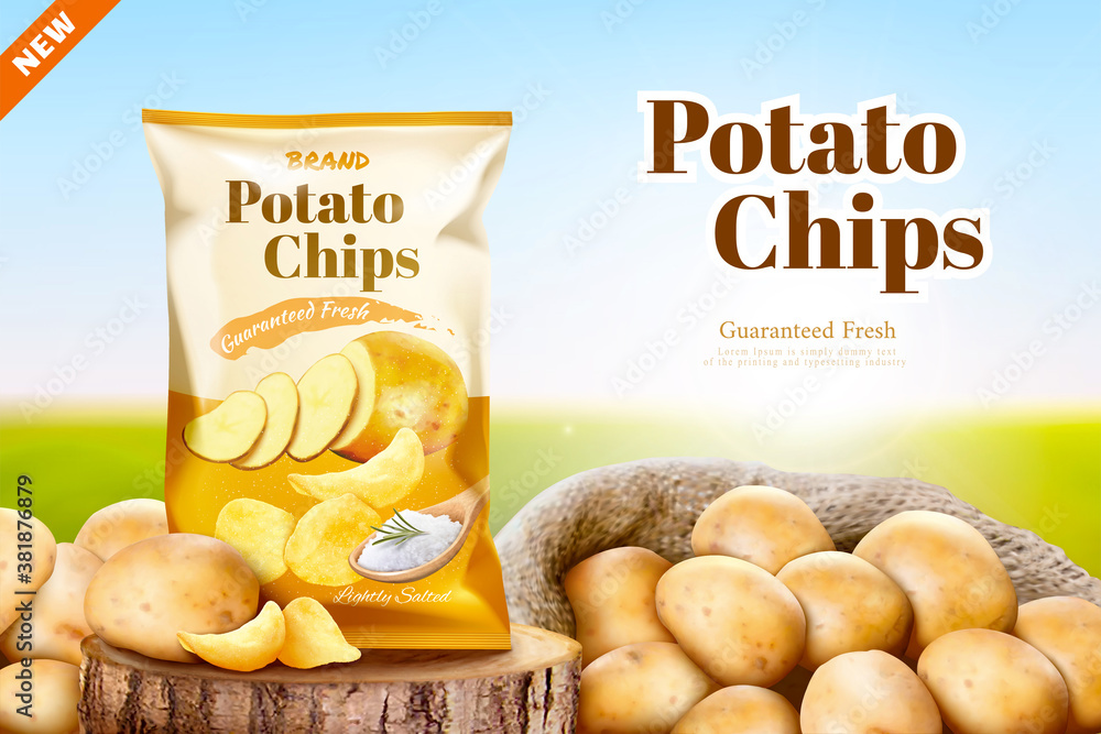 Salty potato chips ad