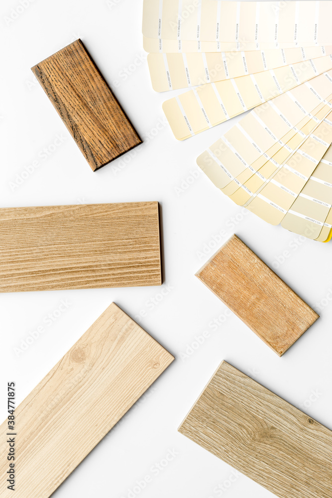 家具设计用木材和台面样品，俯视图