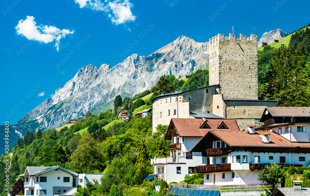 Bideneck Castle at Fliess village - the Inn valley, Tyrol, Austria