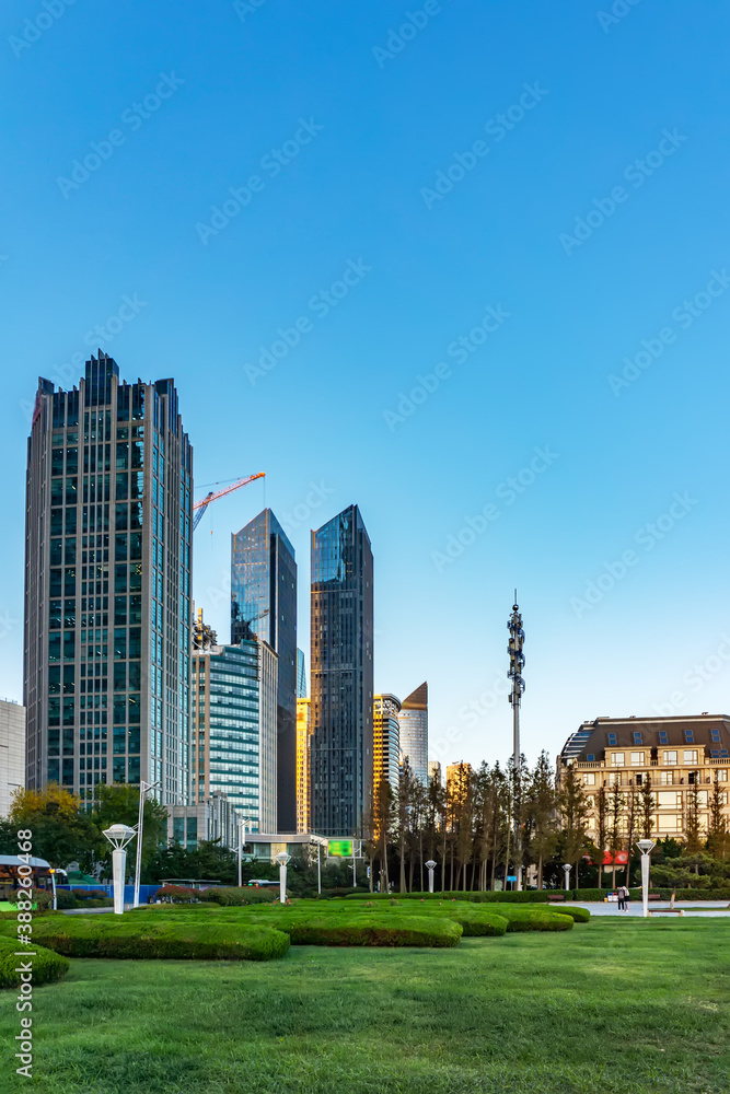 High rise building landscape of Qingdao City Street