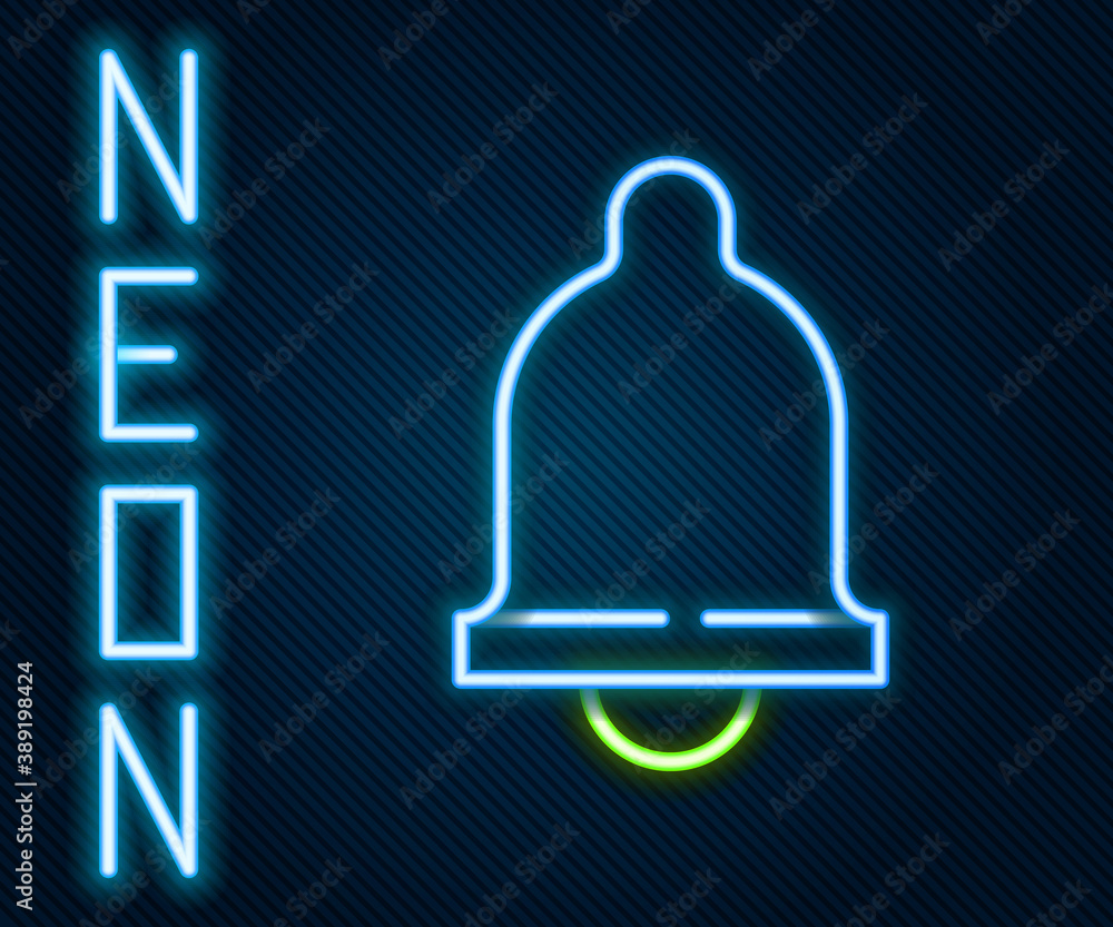 Glowing neon line Motion sensor icon isolated on black background. Colorful outline concept. Vector.