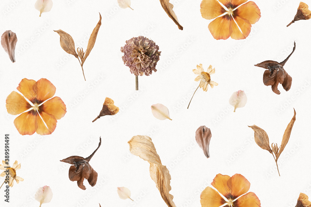 Natural dried flower wallpaper pattern