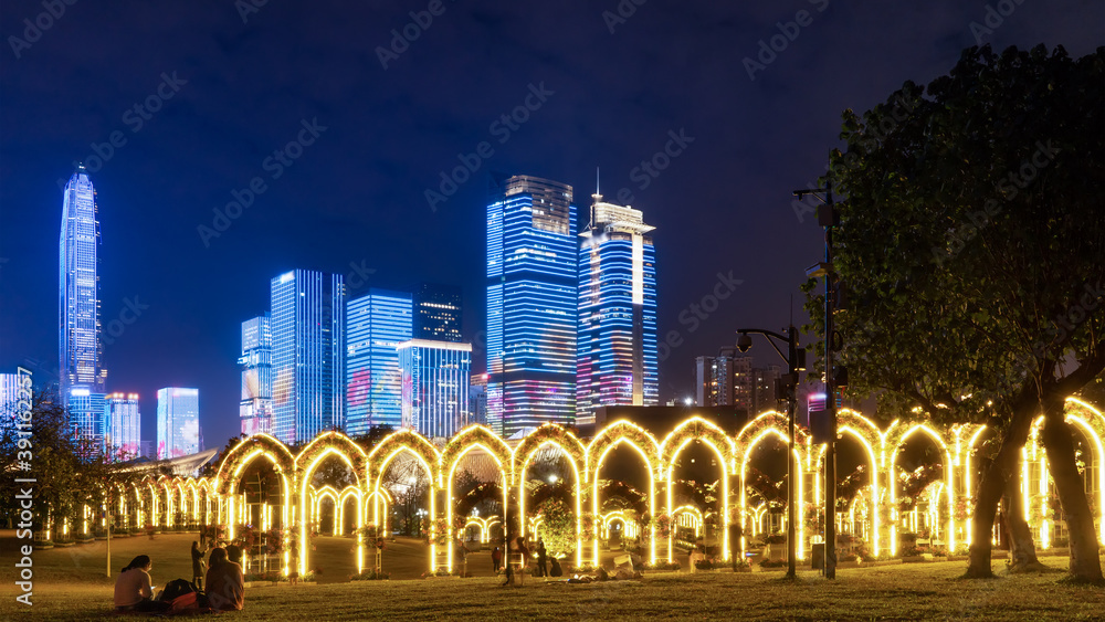 深圳城市现代建筑夜景