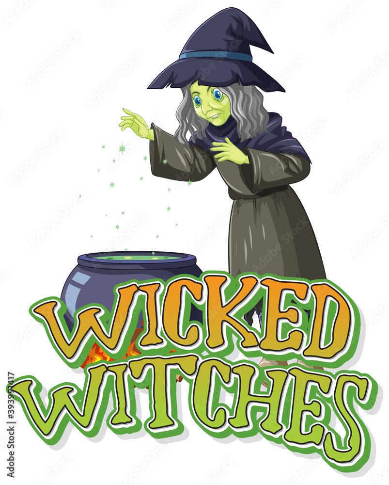 Wicked witches logo on white background