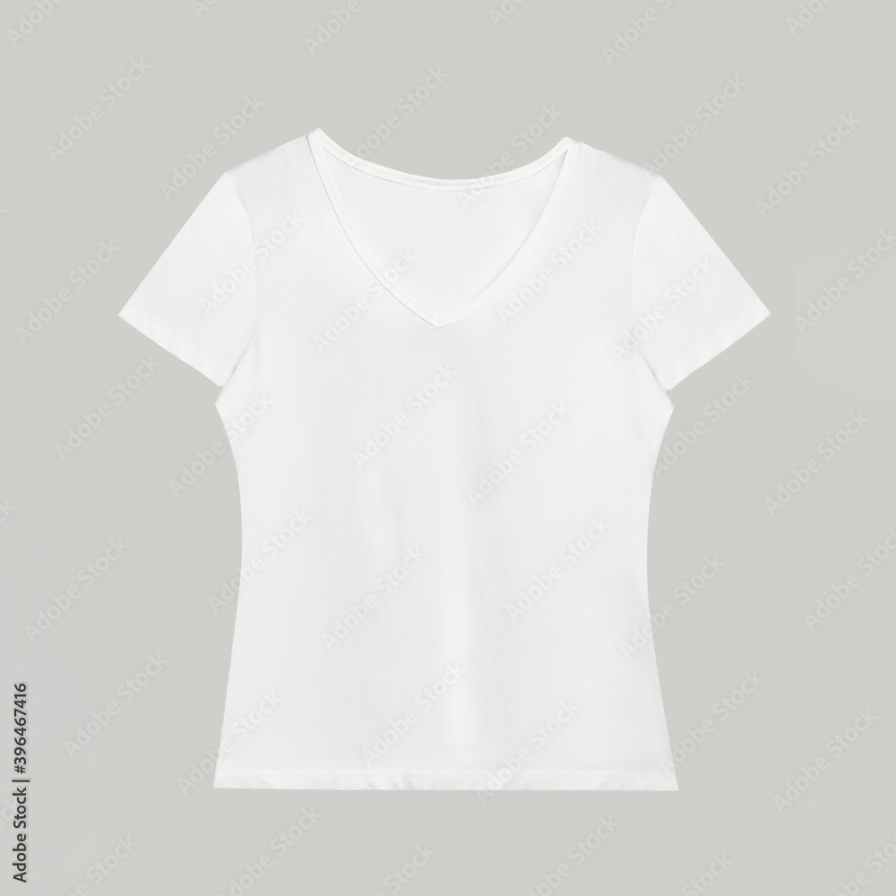 Simple white v neck t-shirt mockup